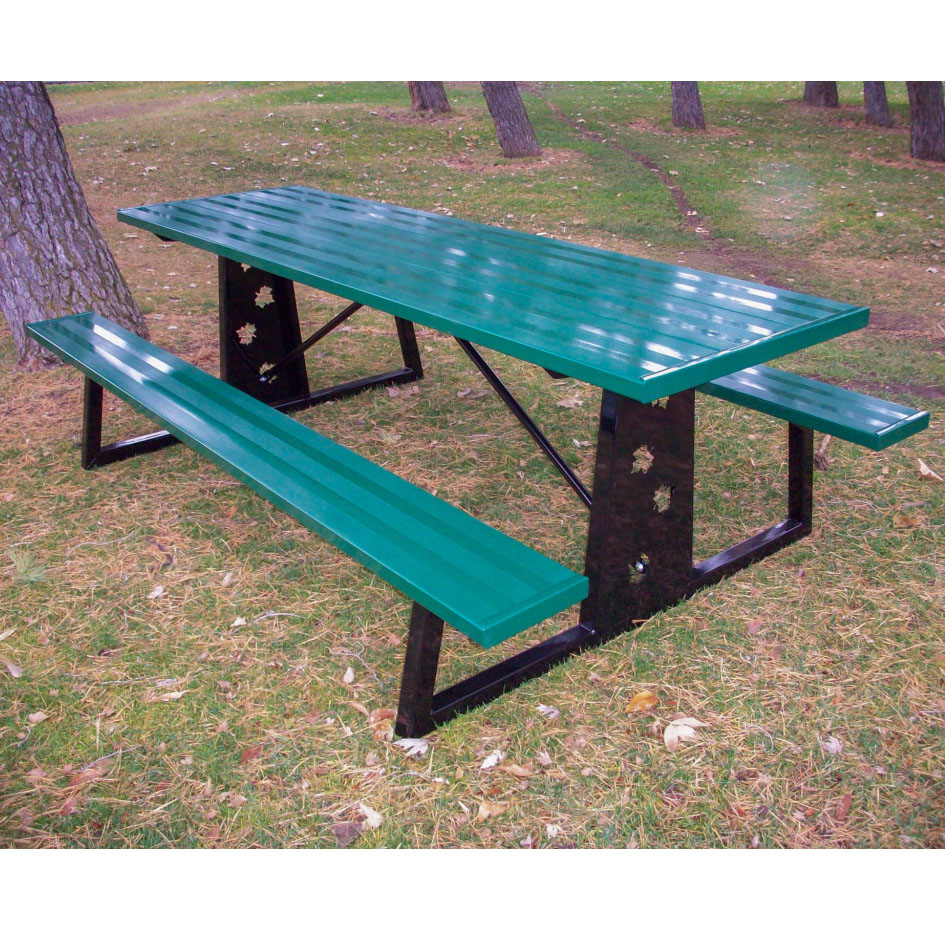 blue-metal-picnic-table